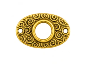 JBB Oval Link w/ Swirls 18/12mm : Gold
