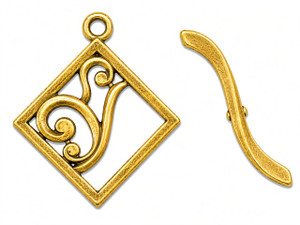 JBB Square Swirl Toggle : Gold