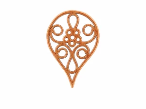 JBB Filigreed Drop Connector 24/16mm : Antique Copper