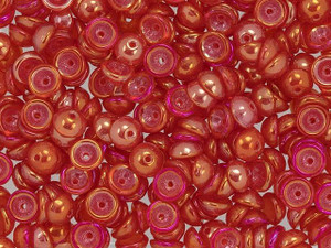 Czech Glass 2 x 4mm Luster Iris - Ruby Teacup Bead 2.5-Inch Tube by Starman Czech Glass 2 x 4mm Luster Iris - Ruby Teacup Bead 2.5-Inch Tube by Starman