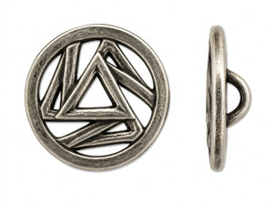 JBB Geometric Button 15mm : Antique Silver