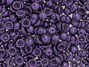 Czech Glass 2 x 4mm Metallic Suede - Purple Teacup Bead 2.5-Inch Tube by Starman Czech Glass 2 x 4mm Metallic Suede - Purple Teacup Bead 2.5-Inch Tube by Starman