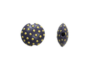 Golem Design Studio Lavender Dot Small Lentil Ceramic Bead, 17mm