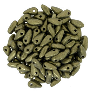 Czech Mini Dagger Beads 2.5/6mm Tube 2.5" : Metallic Suede - Gold