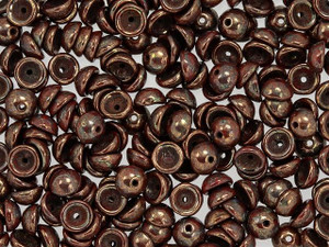 Czech Glass 2 x 4mm Opaque Red - Bronze Picasso Teacup Bead 2.5-Inch Tube by Starman Czech Glass 2 x 4mm Opaque Red - Bronze Picasso Teacup Bead 2.5-Inch Tube by Starman