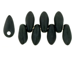 Czech Mini Dagger Beads 2.5/6mm Tube 2.5" : Metallic Suede - Dk Forest