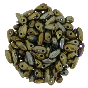 Czech Mini Dagger Beads 2.5/6mm Tube 2.5" : Iris - Brown