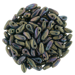 Czech Mini Dagger Beads 2.5/6mm Tube 2.5" : Oxidized Bronze