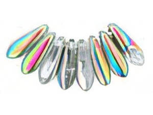 Czech Dagger 10 x 3mm : Crystal - Vitral (strand) by Starman