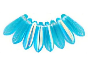 Czech Dagger 10 x 3mm : Aquamarine AB (strand) by Starman