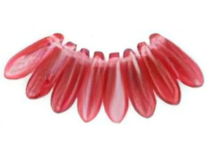 Czech Dagger 10 x 3mm : Pearl/Fuchsia (strand) by Starman