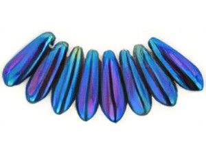 Czech Dagger 10 x 3mm : Iris - Blue (strand) by Starman
