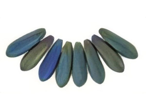 Czech Dagger 10 x 3mm : Matte - Iris - Green (strand) by Starman