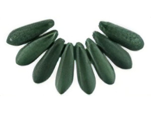 Czech Dagger 10 x 3mm : Metallic Suede - Dk Forest (strand) by Starman