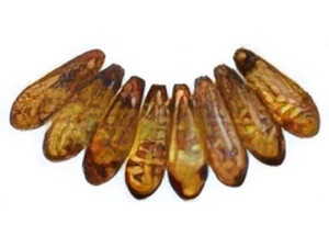 Czech Dagger 10 x 3mm : Matte - Crystal - Picasso (strand) by Starman