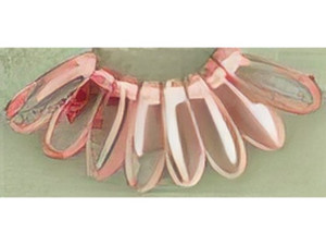 Czech Dagger 10 x 3mm : Crystal/Lt Pink (strand) by Starman