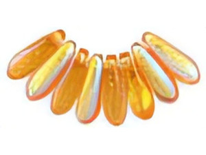 Czech Dagger 10 x 3mm : Topaz AB (strand) by Starman