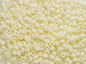 Miyuki 8/0 Round Seed Beads - Opaque Matte Cream 22g Vial Miyuki 8/0 Round Seed Beads - Opaque Matte Cream 22g Vial
