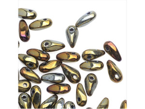 Czech Glass 2.5 x 6mm Iris Brown Mini Dagger Beads, 2.5-Inch Tube by Starman Czech Glass 2.5 x 6mm Iris Brown Mini Dagger Beads, 2.5-Inch Tube by Starman