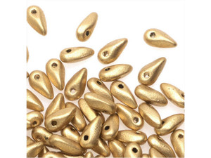 Czech Glass 2.5 x 6mm Matte Metallic Flax Mini Dagger Beads, 2.5-Inch Tube by Starman Czech Glass 2.5 x 6mm Matte Metallic Flax Mini Dagger Beads, 2.5-Inch Tube by Starman