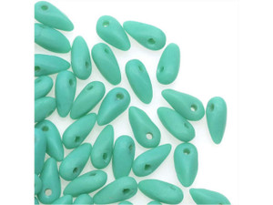 Czech Glass 2.5 x 6mm Matte Turquoise Mini Dagger Beads, 2.5-Inch Tube by Starman Czech Glass 2.5 x 6mm Matte Turquoise Mini Dagger Beads, 2.5-Inch Tube by Starman