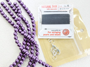 Czech Glass Pearl Knotting Colorway Kit #4 Purple Velvet
