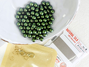Prestige Pearl Knotting Colorway Kit #15 Prestige Crystal Pearl Scarabus Green