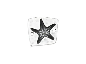 Antique Silver Starfish Connector, 16.5x15.8mm