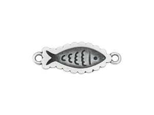 Antique Silver Fish Connector, 27x9.9mm