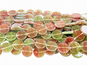 Hurricane Glass Dime Beads, Bayou Swirl, 10mm