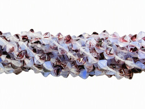 Hurricane Glass Bicone Beads, Iris swirl, 5mm