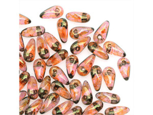 Czech Glass 2.5 x 6mm Rose/Gold Topaz Luster Mini Dagger Beads, 2.5-Inch Tube by Starman Czech Glass 2.5 x 6mm Rose/Gold Topaz Luster Mini Dagger Beads, 2.5-Inch Tube by Starman
