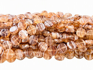 Hurricane Glass Dime Beads, Chai Swirl, 6mm