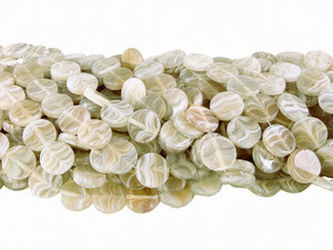 Hurricane Glass Dime Beads, Smoke Swirl, 8mm