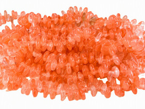 Hurricane Glass Lentil beads, Orange Swirl, 6mm