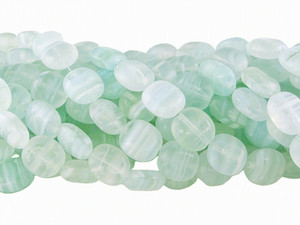 Hurricane Glass Oval Beads, Glacial Swirl, 10mm