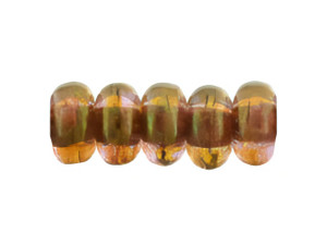 Czech Glass Rondelle 3mm Luster Rose/Gold Topaz Bead Strand by Starman