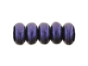 Czech Glass Rondelle 3mm Metallic Suede Purple Bead Strand by Starman