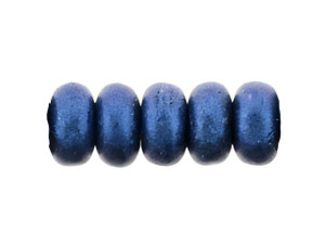 Czech Glass Rondelle 3mm Metallic Suede Blue Bead Strand by Starman