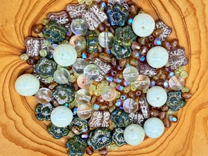 Limited Edition Czech Glass Hidden Garden Bead Soup - 50 grams