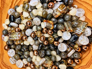 Limited Edition Czech Glass Sandlewood Bead Soup - 100 grams