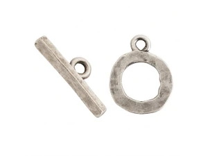 Nunn Design Antique Silver Small Hammered Toggle Clasp Set