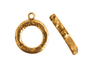 Nunn Design Antique Gold Hammered Toggle Clasp Set