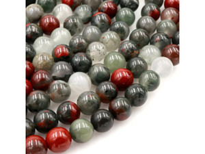 African Bloodstone 4mm Smooth Round Bead