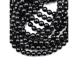 Black Onyx 6mm Smooth Round Bead Strand