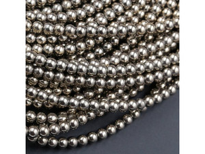 Titanium Pyrite 4mm Smooth Round Bead Strand