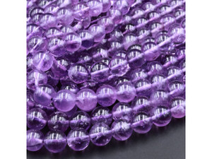 Amethyst 6mm Smooth Round Bead Strand