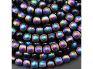 Mystic Rainbow Black Titanium Agate 6mm Smooth Round Bead Strand Mystic Rainbow Black Titanium Agate 6mm Smooth Round Bead Strand