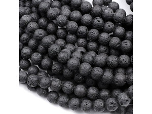 Natural Lava 6mm Smooth Round Bead Strand Natural Lava 6mm Smooth Round Bead Strand