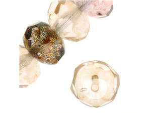 Czech Gem-Cut Rondelle 9 x 6mm Luster Multicolor AB (25pc Strand) by Starman